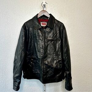101. LEVI’S Cafe Racer Style Black Faux Leather Jacket. Size M